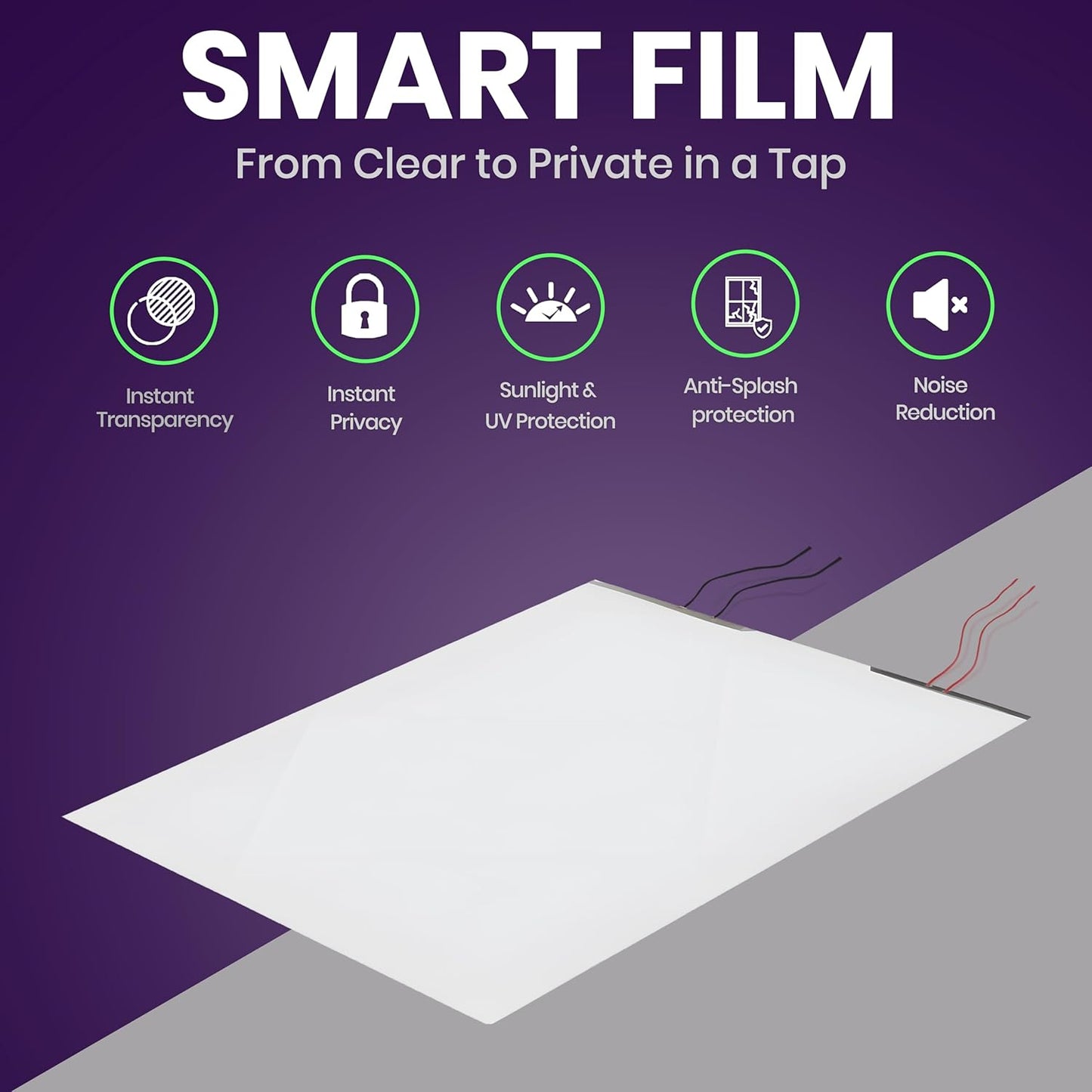 🪟⚡ Smart Switchable Film | Self-Adhesive Privacy Glass Film ✨🏠