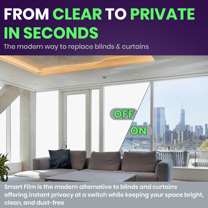 🪟⚡ Smart Switchable Film | Self-Adhesive Privacy Glass Film ✨🏠